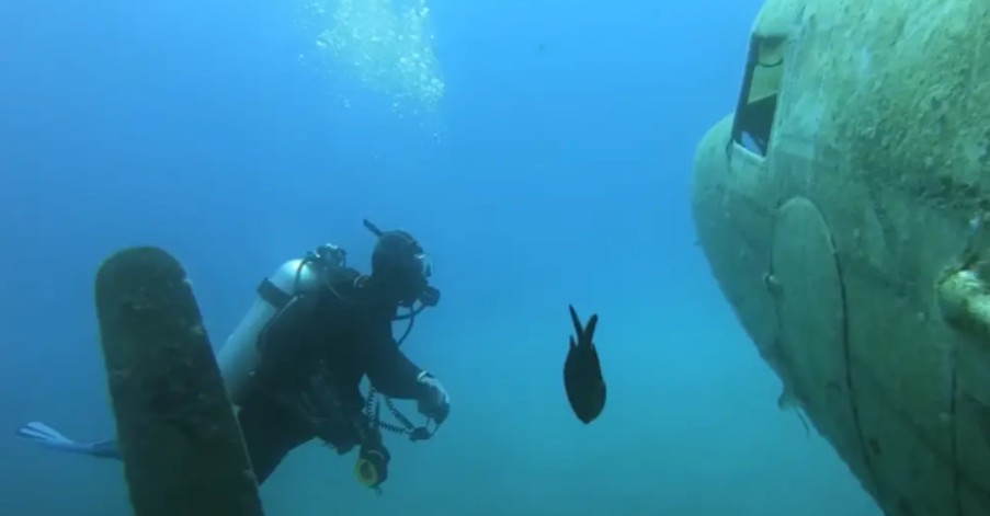 Un equipo de marineros descubre un avión hundido de gran importancia histórica y una sorpresa inesperada