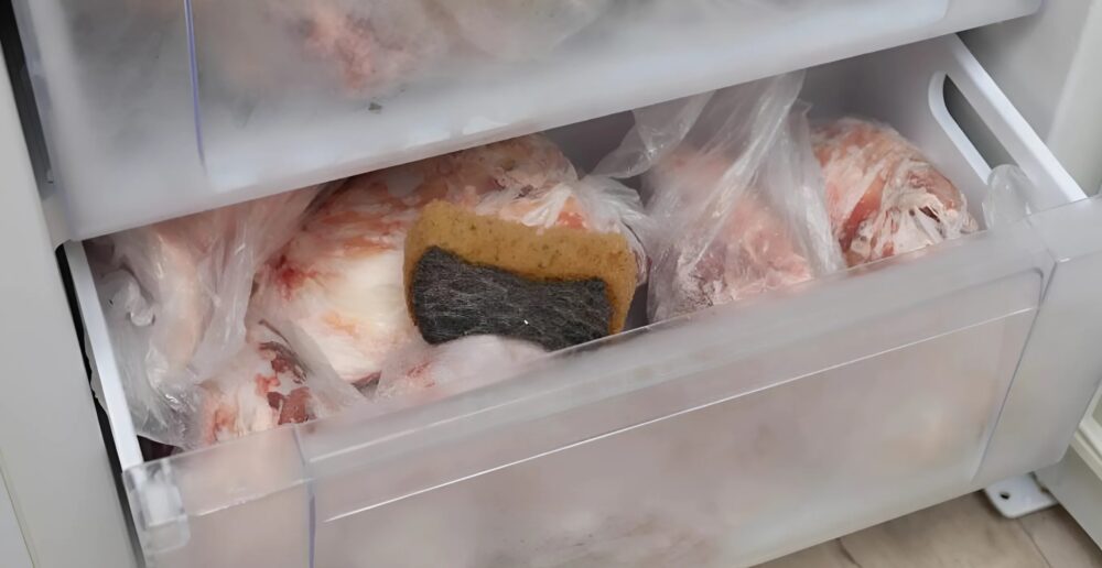 Pon las esponjas de cocina en el congelador durante la noche y mira lo que pasa