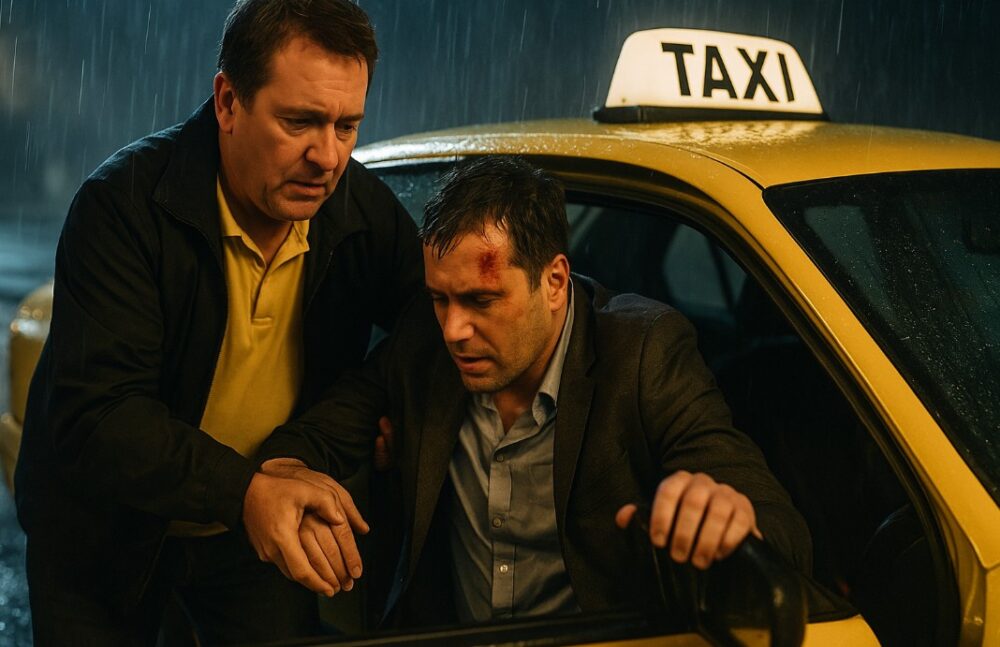 Un taxista transporta a un hombre herido al hospital, y al día siguiente, ve coches negros alrededor de su casa