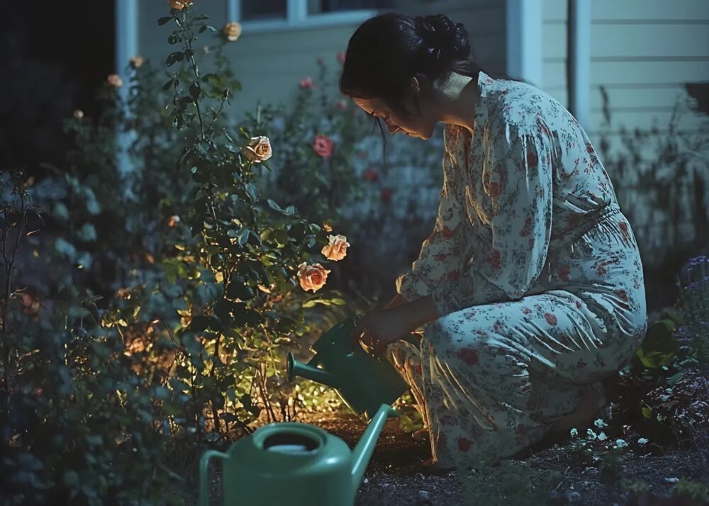 Cada noche, mi esposa iba a regar las flores, diciendo que la luz de la luna era ideal para eso: me quedé en shock cuando descubrí lo que realmente hacía
