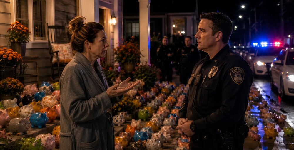 Eran las dos de la mañana cuando escuché ruidos provenientes de nuestro patio y, al salir de la casa, vi toda la calle llena de pequeñas huchas, así como policías: cuando supe la razón de su acto, me quedé paralizada