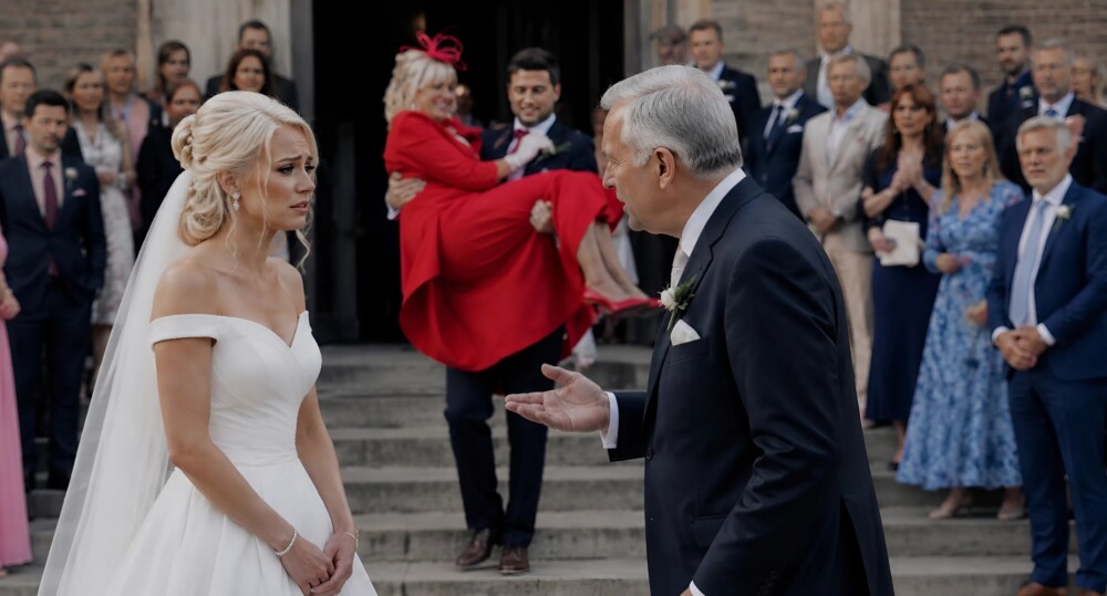 Mi suegra exigió que mi marido la cargara en brazos a la salida de la iglesia, y lo que hizo mi padre después dejó a todos sin palabras